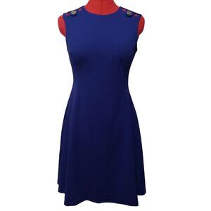 Indigo Blue A-Line Sleeveless Party Dress